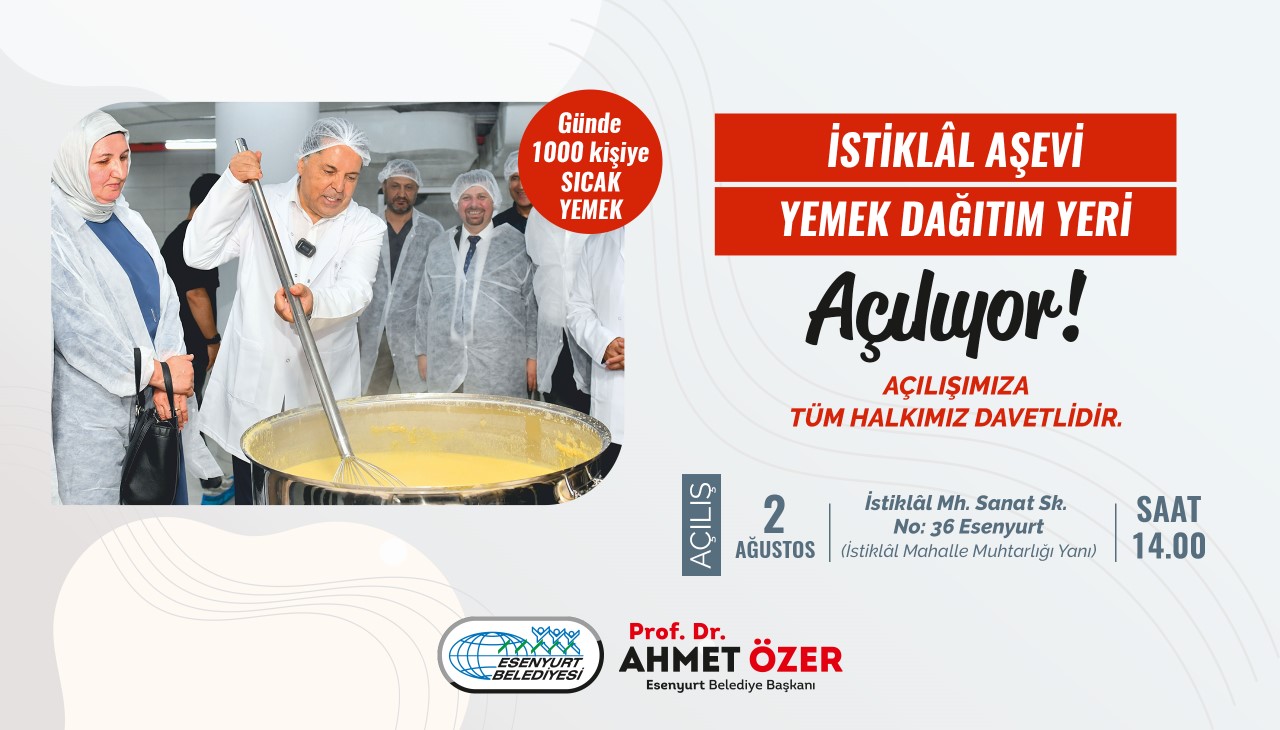 İstiklal Aşevi Yemek Dağıtım Yeri Açılıyor