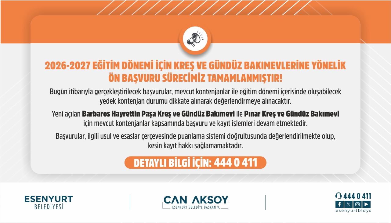Ön Başvuru Sürecimiz Tamamlanmıştır!